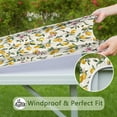thumbnail image 6 of Yellow Lemon Fruit Flowers Yellow Pattern Square Fitted Tablecloth with Elastic Edge,Square Table Cover,Washable Elastic Table Cover for Home Kitchen Party Decor 34"x34", 6 of 6
