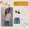 thumbnail image 6 of VDJ Womens Fall Tops 3/4 Sleeve Button Up V Neck Boho Summer T shirts Comfort Lightweight Henley Shirts Fashion Clothing Size M, 6 of 11