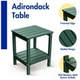 thumbnail image 7 of FODINGHILL 2-Tier Outdoor Side Table set of 2, HDPE All Weather Adirondack Patio Table with Storage Shelf, Outside End Table for Porch Backyard Indoor, Dark Green, 7 of 7