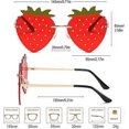 thumbnail image 3 of Cute Strawberry Shape Sunglasses for Women Girls(Gold Frame,Red Lens), 3 of 4