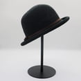 thumbnail image 4 of CoCopeaunts Women's Bucket Hat Wool Felt Bowler Hats Retro Soft Warm Autumn Winter Ladies Plain Cloche Basin Hat Black Hatband, 4 of 8