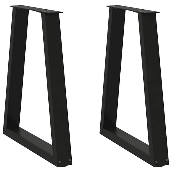 vidaXL Coffee Table Leg Set of 2 Black Steel 19.7 x 28.3 in