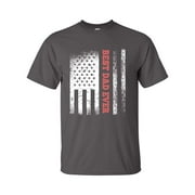 Men's Father's Day Patriotic Best Dad Ever Short Sleeve T-shirt-Charcoal-small