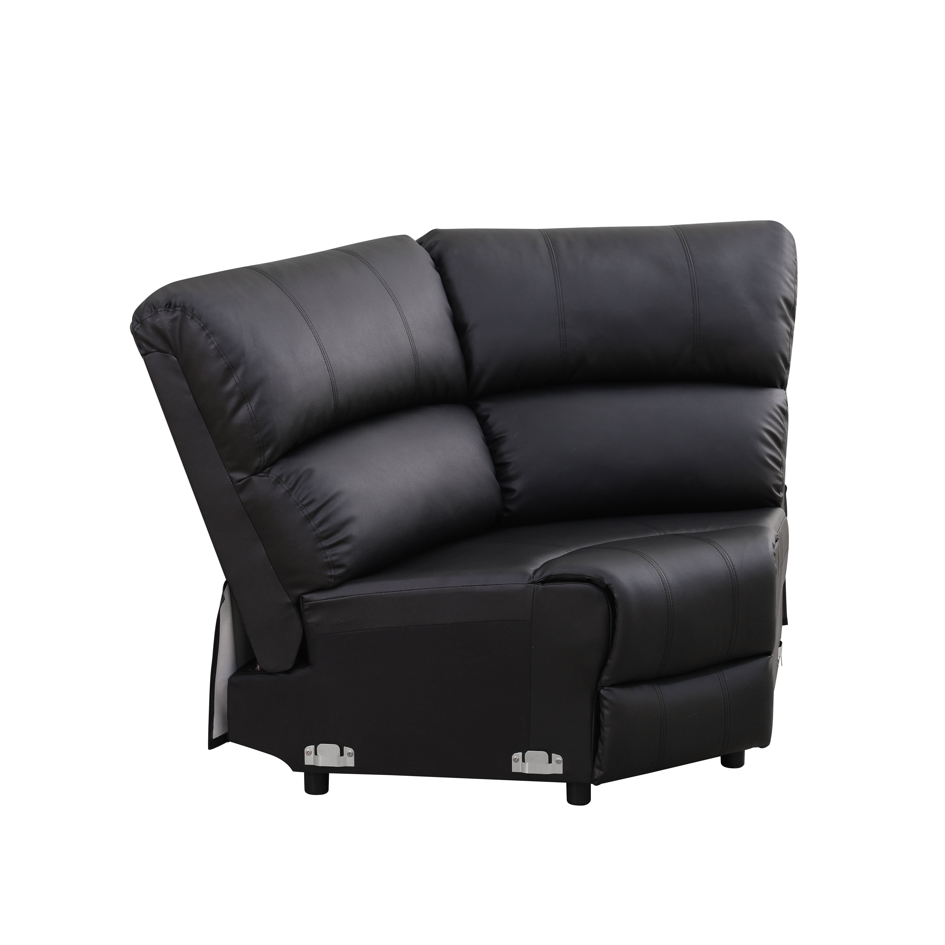 Gewnee Power Recliner Breathing Leather Power Sectional Sofa Set, Black Oversize Reclining Couch with Cup Holder Storage for Living Room ﻿