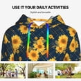 thumbnail image 4 of Haiem Blue Striped Sunflower A for Men's Fashion Hoodies & Sweatshirts with Kangaroo Pocket,Hooded Sweatshirt with Eye-catching Drawstrings-Large, 4 of 7