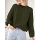 thumbnail image 4 of Suéter PRETTYGARDEN para mujer, tejido grueso oversize color verde militar, 4 of 5