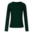 thumbnail image 3 of Women's Casual Long Sleeved Sweater Crewneck Top Basic Stretch Slim Fit Lightweight Pullover Fashion Rib Knitting Under Layer T-Shirts, 3 of 5