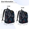 thumbnail image 4 of Daiia Joystick Gamepad Vintage Canvas Backpack for Men and Women ,Hiking Backpack,Travel Laptop Bag for School,Large Capacity Backpack, 4 of 8