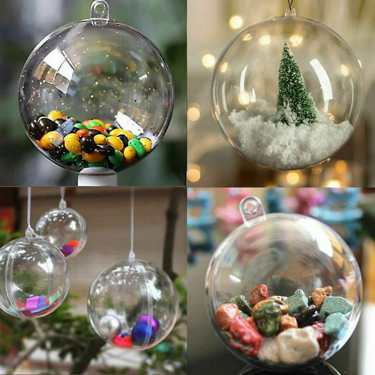 Dazone Clear ABS Plastic Christmas DIY Baubles Fillable Ball Ornaments, 20 Count (1.96 inch), Size: 5cm*20pcs