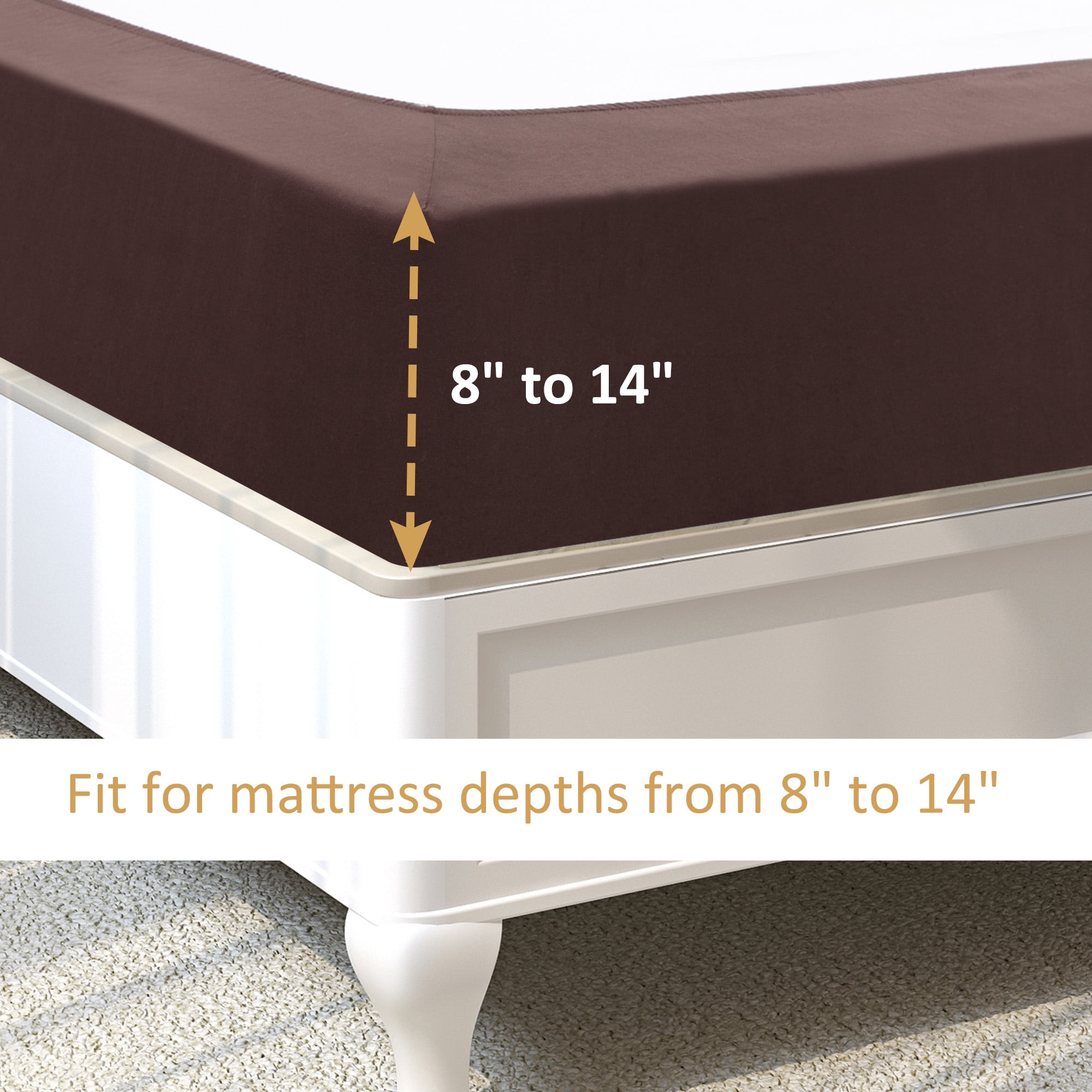 Unique Bargains Box Spring Cover Wrap Around 4 Sides Stretchy King Brown
