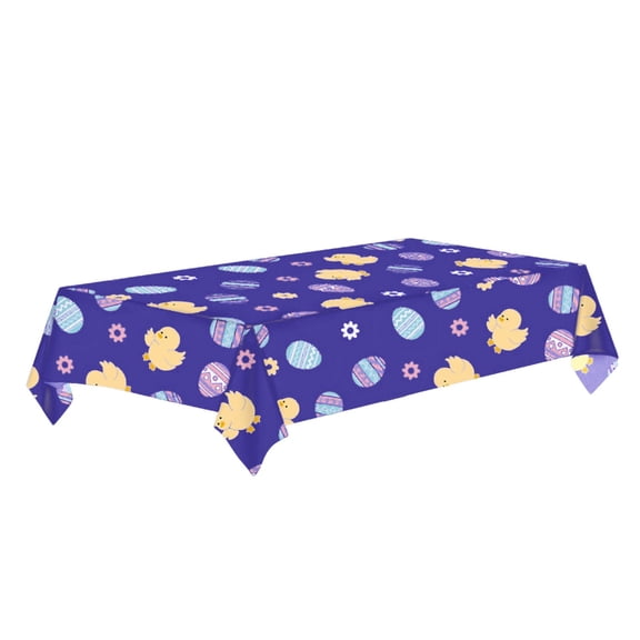 Easter Tablecloth,54 X 108 Inch Seasonal Rectangle Washable Easter Eggs Floral Bunny Table Linen Holiday Table Cover for Indoor Outdoor Party Dinner Decor,Happy Easter Spring Home Decor