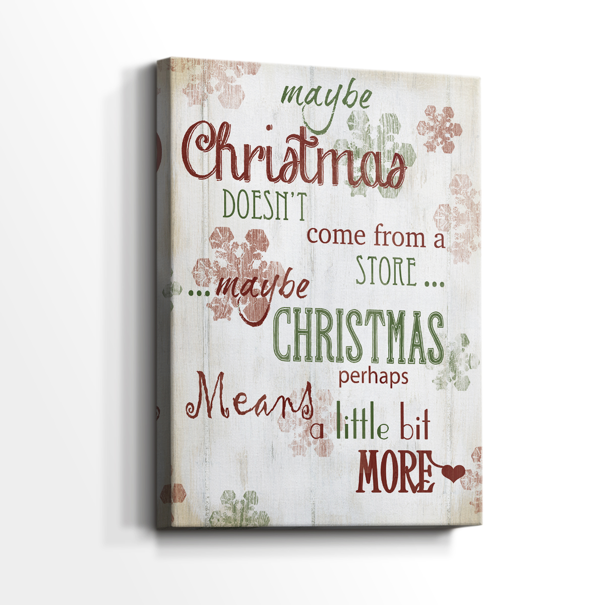 Wexford Home Christmas Means More - 12" x 18" Gallery Wrapped Canvas, Ready to Hang