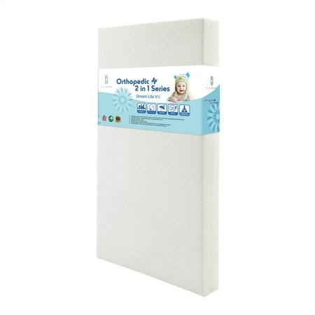 LA Baby Dream Lite VII 2 in 1 Crib Mattress with Seamless Edge, White
