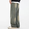 thumbnail image 7 of Conairie Baggy Jeans for Men Elastic Waist Denim Pants Fashion Comfort Street Outdoor Hiking Pants With Pocket Blue XXXL, 7 of 7