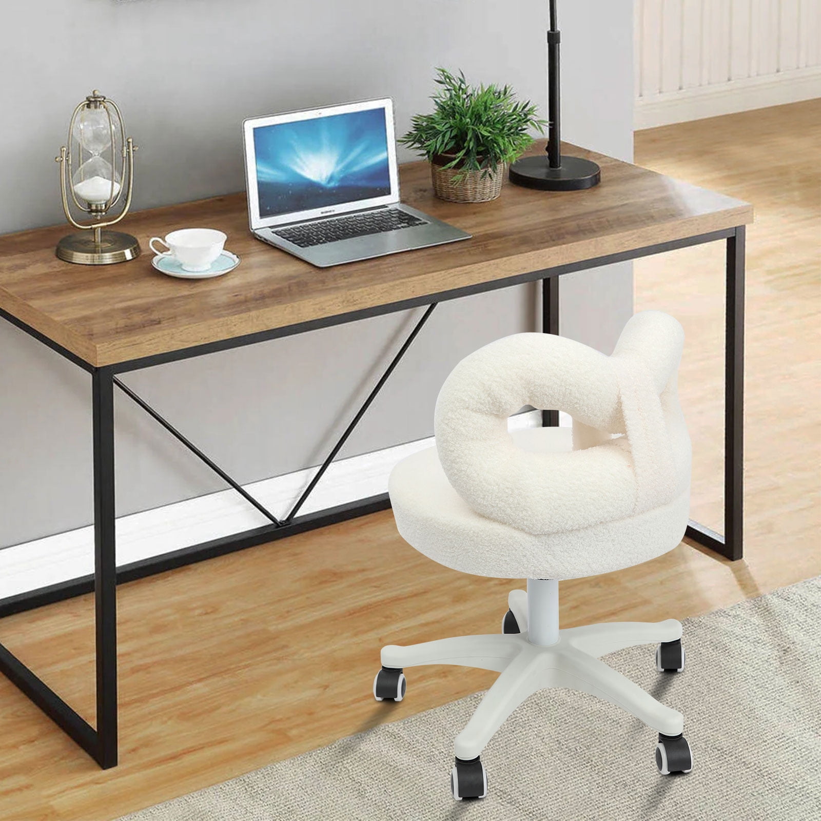 white lambswool 55x65cm bow chair product