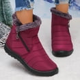 thumbnail image 2 of Winter Boots for Women Waterproof Stitching Furry Lined High Top Ankle Booties Outdoor Non Slip Platform Snow Boots, 2 of 6