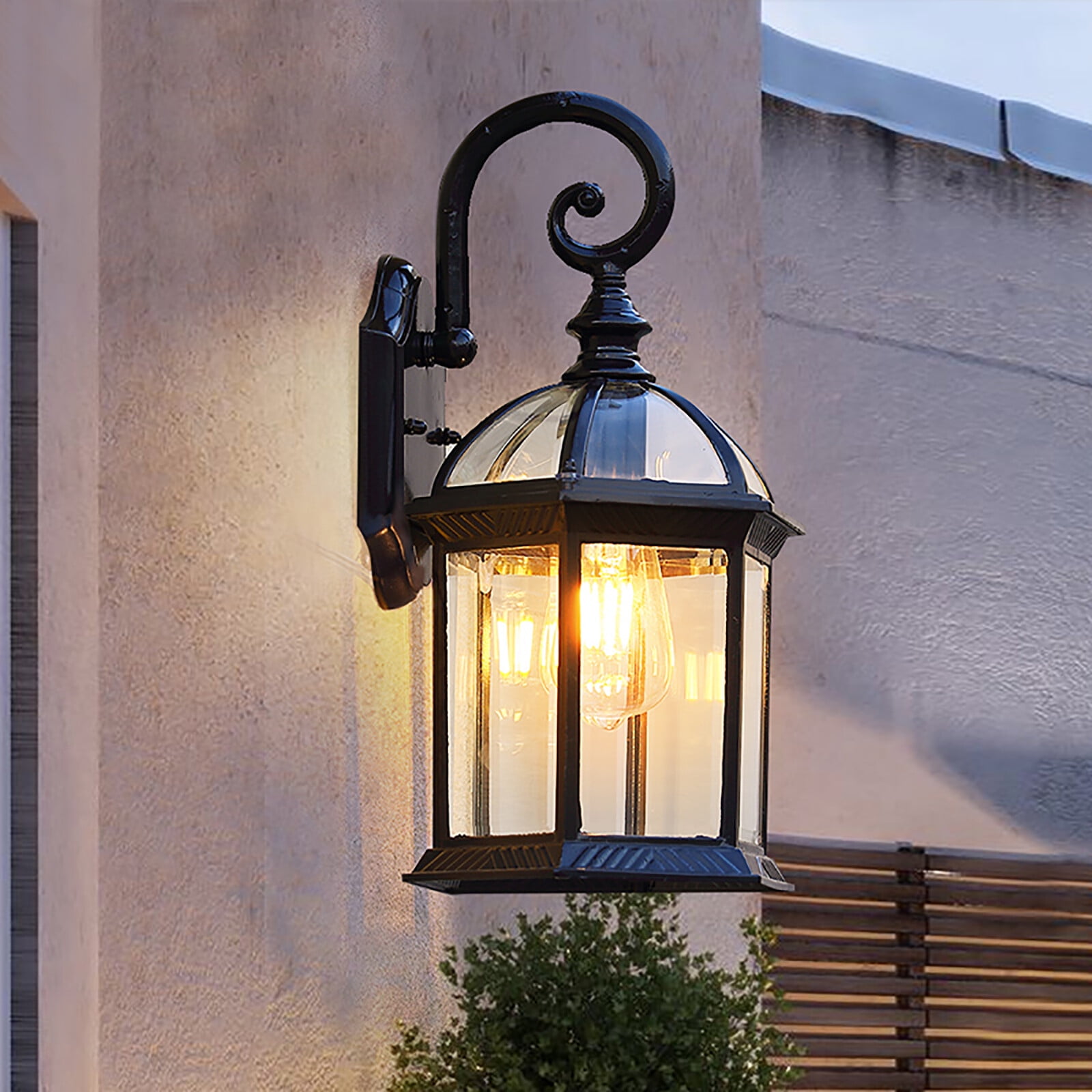 Outdoor Wall Lantern Wall Sconce for Porch Light, 15.75" H Aluminum Housing Plus Glass Porch Lights Wall Mount for House