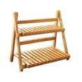 thumbnail image 4 of Estante de bambú para plantas, organizador de escritorio, estante de almacenamiento, escalera, estable, 2 niveles Marrón claro 40cm, 4 of 9