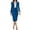 06-Blue681, variant on XIAONU Womens Solid Outfit Set Blazer Jacket And Pencil Skirt Two Piece Business Work Suit