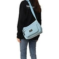 thumbnail image 3 of BadPiggies Women Nylon Crossbody Bag Waterproof Shoulder Handbag Lightweight Casual Messenger Purse Multi Zipper Pockets - Blue, 3 of 9