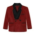 thumbnail image 2 of Loopsun Boys Suit Blazer, Boys Solid Sequin Formal Performance Vests Outerwear Red, 4-5 Years, 2 of 4