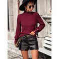 thumbnail image 2 of Jusfitsu Womens Turtleneck Sweater Lantern Long Sleeve Pullover Tops for Women Winter Fall Jumper Top, 2 of 5
