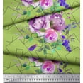 thumbnail image 2 of Soimoi Cotton Jersey Fabric Watercolor Flower Geometric Printed Fabric 1 Yard 58 Inch Wide, 2 of 3