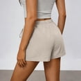 thumbnail image 6 of Aboser Womens Casual Gauze Shorts Summer Cotton Linen Shorts Cozy Elastic Drawstring Waist Mini Shorts Solid Color Wide Leg Shorts with Pockets, 6 of 9