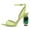 Green, variant on FSJ Women Graceful Crystal Heel Sandals Pointed Open Toe Ankle Strap Mesh Chunky High Heel Summer Cute Wedding Bridal Shoes Size 8 Yellow