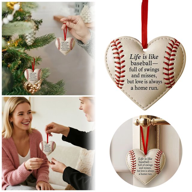 uhnmki Baseball Pocket Hug with Card Heart Shaped Mini Baseball Inspirational Keepsake Bat Design Motivational Baseballs for Players Coaches and Fans
