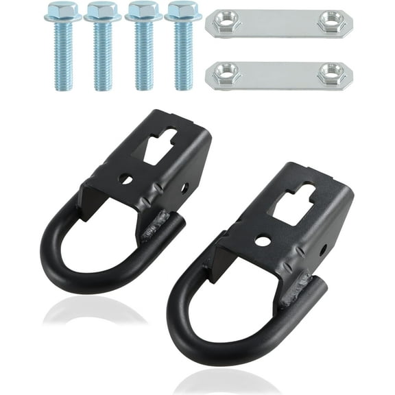 Pair of Front Tow Hooks Black Compatible with Ford Expedition 2007-2015, F-150 2009-2021 Lincoln Navigator 2007-2015 Replace#: FL3Z-17A954-C