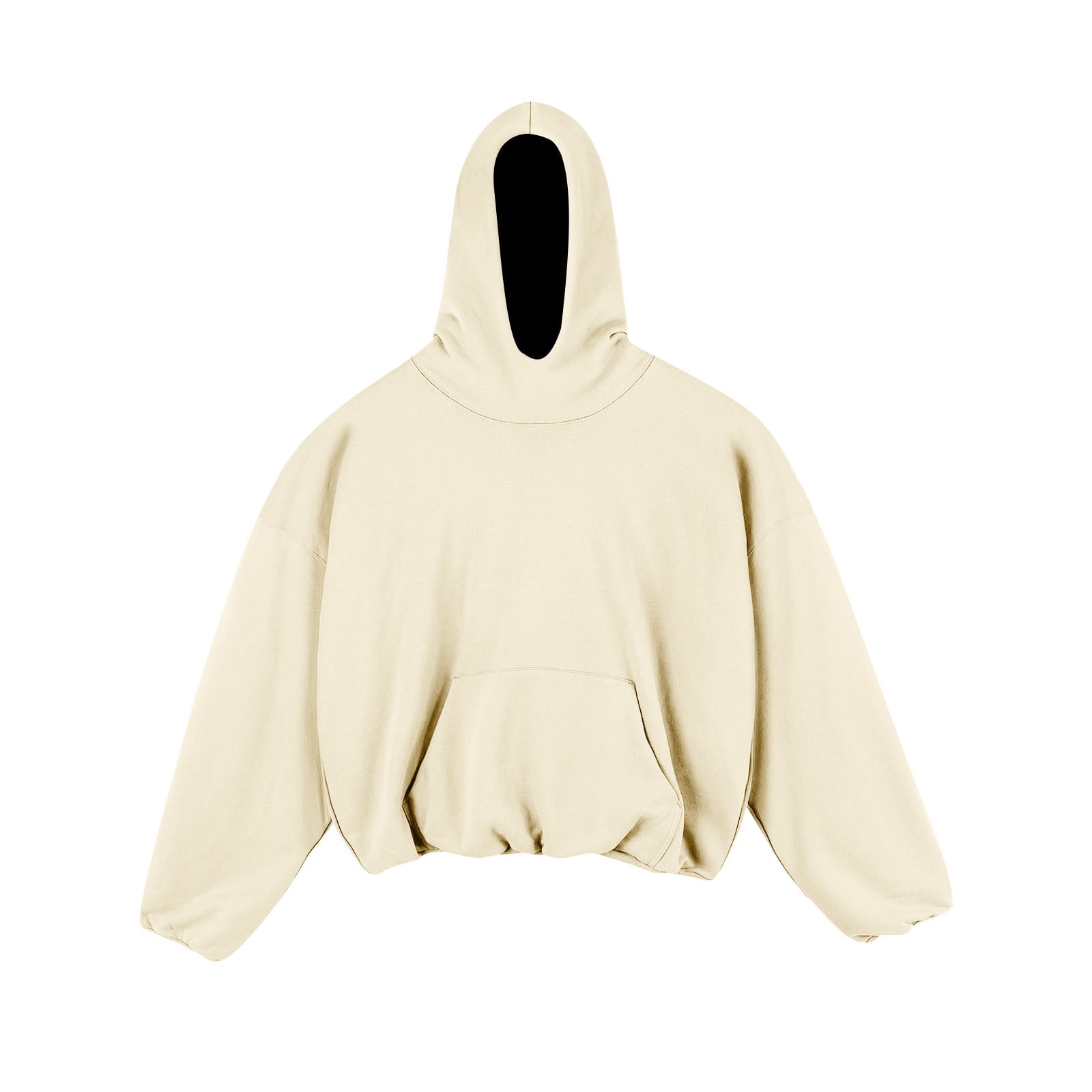 Oversized Streetwear Hoodie for Men Solid Long Sleeve Fleece Short Width Double Layer Hoodie Sweatshirts Men s Warm Trendy Casual Pullover