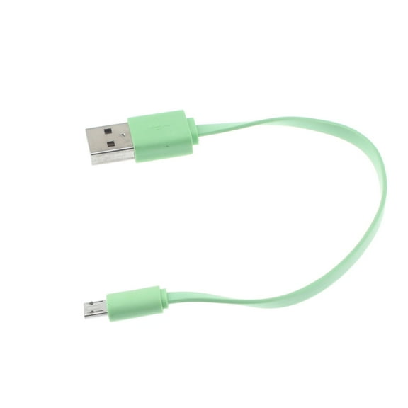 Short USB Cable for Arlo Pro / Pro 2 Security Cameras - MicroUSB Charger Cord Power Wire Green Flat Fast Charge Sync Compatible With Arlo Pro and Pro 2 Models