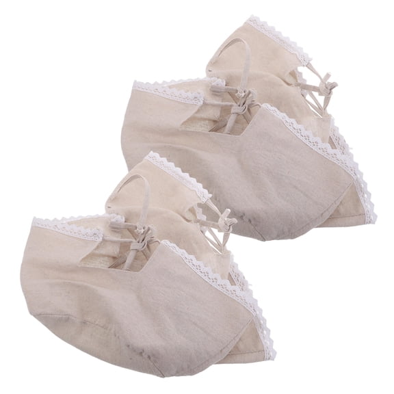 LOLIPPYY 4Pcs Basket Liner Replacement Beige Cloth Fabric Washable for Wicker Picnic Baskets Home Use