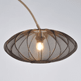 thumbnail image 2 of 77" Large Arc Floor Lamp With Black Mesh Fabric Shade, Modern Curved Overhanging Standing Lamp With Antique Gold, Foot Switch, E26 Socket, Cozy Ambient Glow, Weighted Base, 2 of 13