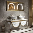 thumbnail image 4 of Classical European style Stainless Steel Bathroom Cabinet Bathroom Vanity With Sink Bathroom My Lux Decor Round, 4 of 5
