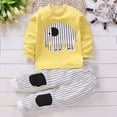 thumbnail image 2 of masbird Toddler Girls Boys Pajamas Set Long Sleeve Pjs Baby Kids Sleepwear Cotton Warm Winter Jammies 6-12 Months 12-24 Months 2t 3t 4t 5t 6t 7t 8t 9t Children(Yellow,1-2 Y), 2 of 6
