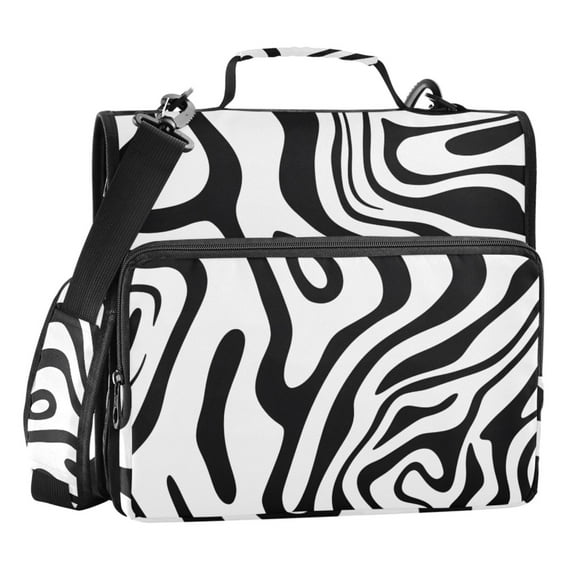 ALAZA Zipper Binder Black Liquid 3 Ring Trapper Keeper File Folder Organizer Bag