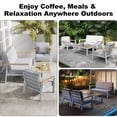 thumbnail image 4 of Aluminum Patio Furniture Set,4 Seat Outdoor Conversation Set with Thick Cushions and Coffee Table,Modern Metal Patio Sofa Set White, 4 of 11