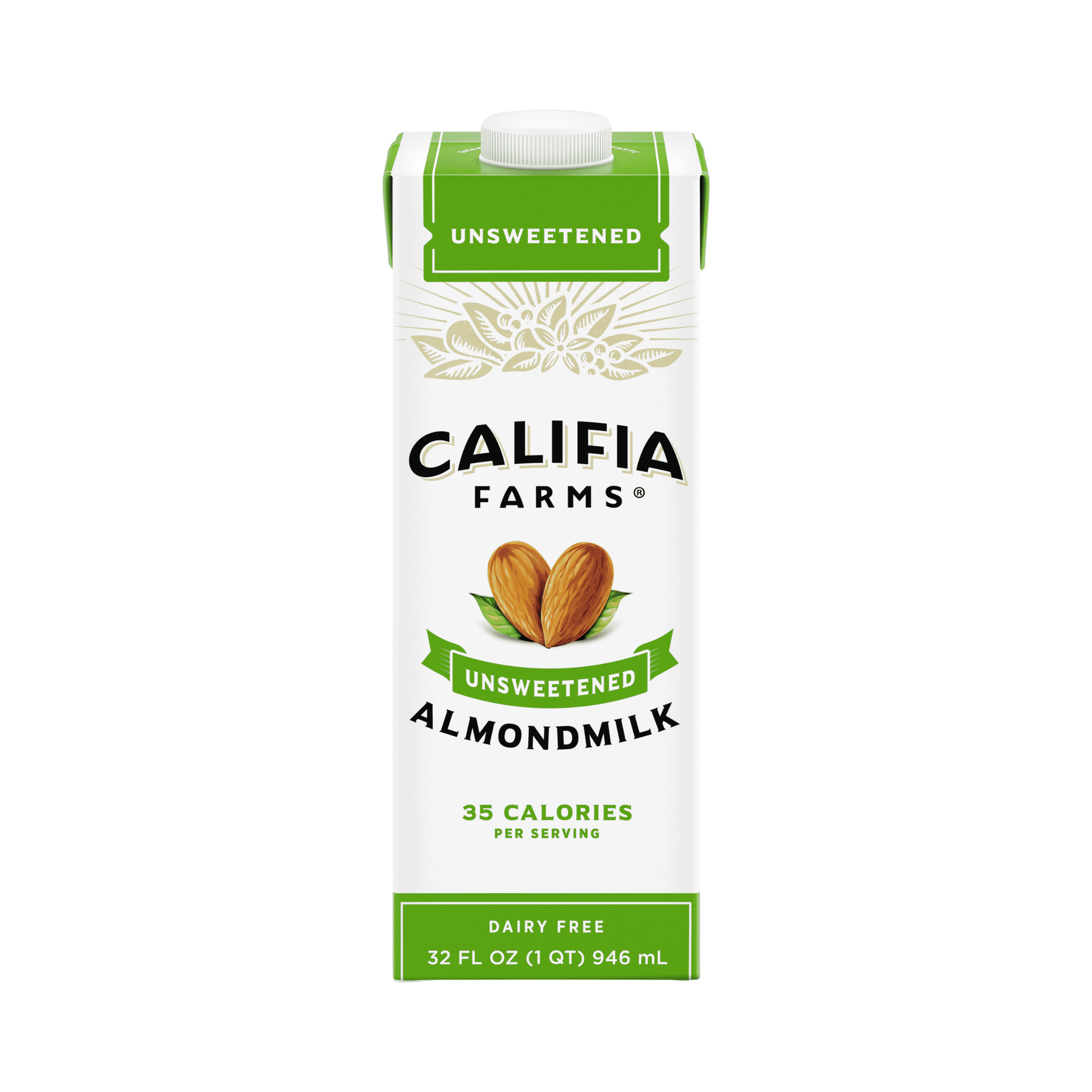 (3 pack) Califia Farms Unsweetened Almond Milk, Shelf Stable 32 Fluid Ounces Carton Box