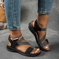 thumbnail image 4 of Women's Sandals Comfy Arch Support Orthopedic Walking Shoes Hook and Loop Open Toe Strappy Slingback Beach Shoes Black Size 9, 4 of 7