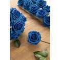 thumbnail image 2 of Artificial Flowers Roses, 25pcs Blush Real Looking Deep Blue Fake Roses with Stem, Realistic Fake Roses for DIY Wedding Bouquets Centerpieces Bridal Shower Party Home Decorations, 2 of 8