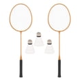thumbnail image 4 of 2x Badminton Rackets with 3 Nylon Balls Backyard Games Badminton Shuttlecock Yellow, 4 of 10