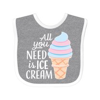 Inktastic All You Need is Ice Cream with Ice Cream Cone Boys or Girls Baby Bib