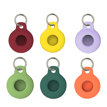 GJX 4Pcs Key Chain Signal Friendly Air Tag Case Precise Mold for Airtag Keychain Black White