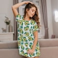 thumbnail image 3 of Naloa Avocado Sleeping Print Women Nightgowns,Womens Loungewear,Short Sleeve Sleepwear,Comfy Ladies Nightdress, 3 of 6