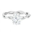 thumbnail image 4 of Spot Jewel 14K White Gold Plated Solitaire Ring - Oval Cut 2 Ct Excellent White Diamond Ring - Solitaire with Accents Twisted Fancy Rings - Diamond Ring for Birthday Gift - Anniversary Gifts, 4 of 4