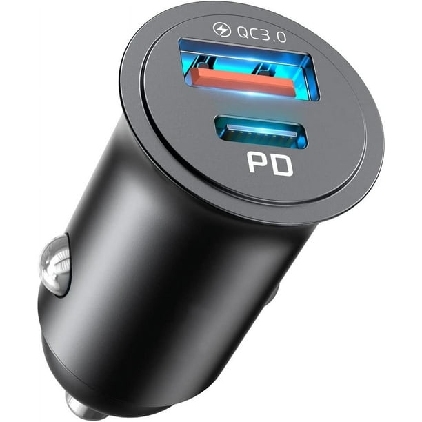 Cargador Retráctil De Doble Cable Para Asiento Trasero Del Encendedor De Cigarrillos Del Automóvil Negro