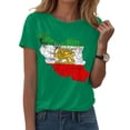 thumbnail image 2 of GEWSEY Women's Iran Map with Lion and Sun Emblem Vintage Persian Heritage V-Neck T-Shirt (Green, XL), 2 of 6