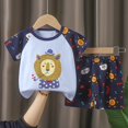 thumbnail image 1 of Traje de manga corta de algodón puro para niños, ropa fina de verano para bebés, conjunto de ropa para niñas, ropa para niños de calidad seleccionada, 1 of 5